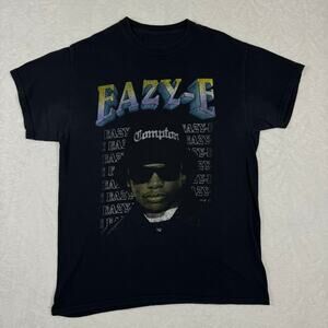Eazy-E Compton Men's Medium Portrait T-Shirt Black Short Sleeve Rapper